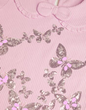 Sequin Butterfly Long Sleeve Top, Purple (LILAC), large