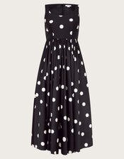 Sicily Fit and Flare Midi Dress, Black (BLACK), large