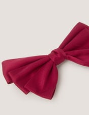 School Bow Hair Clip, Red (BURGUNDY), large