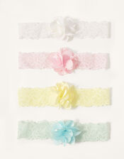 Baby Lacey Flower Bandos 4 Pack, , large