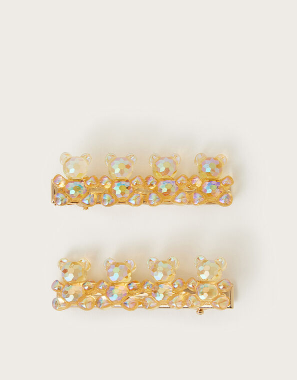 2-Pack Sparkle Teddy Hair Clips, , large