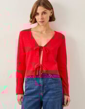 Tina Tie Front Cardigan, Red (RED), large