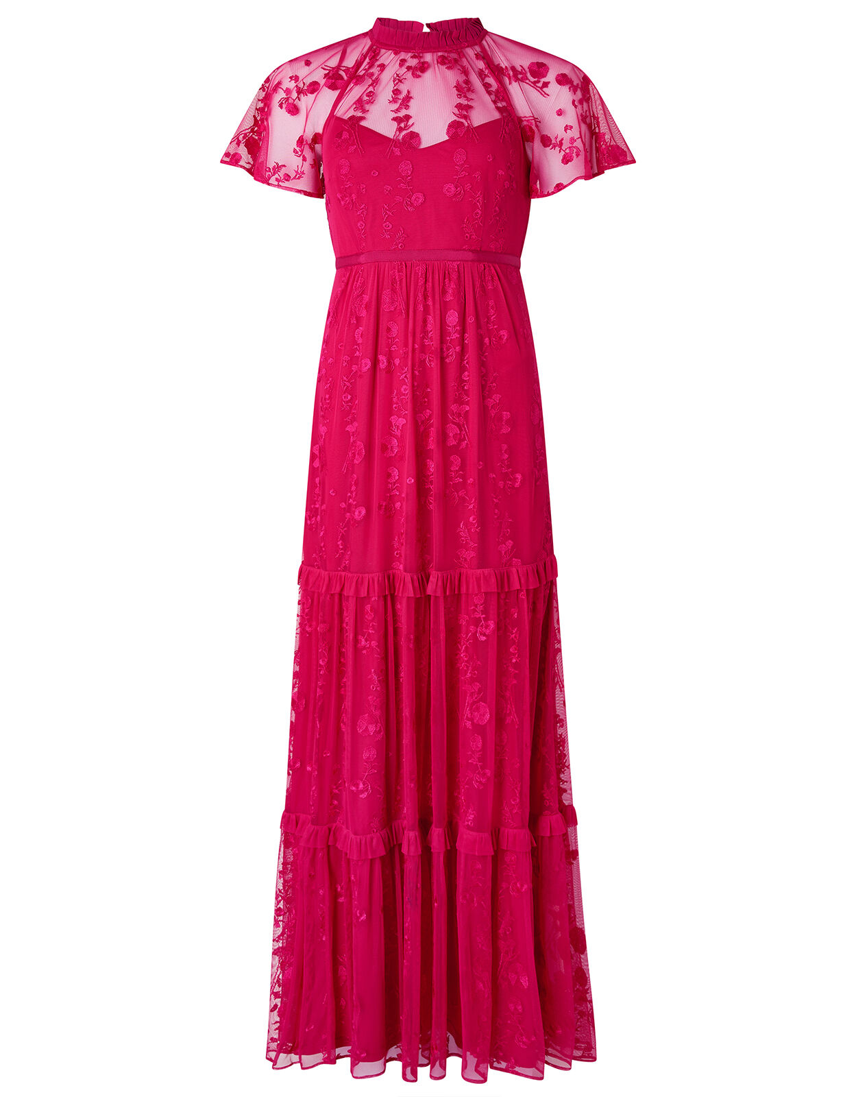 Billie Sustainable Embroidered Lace Maxi Dress Pink