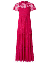 Billie Sustainable Embroidered Lace Maxi Dress, Pink (PINK), large