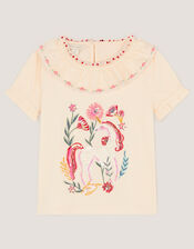 Sequin Unicorn Collar Top, Ivory (IVORY), large