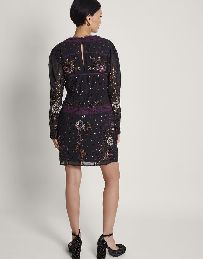 Ariah Embellished Tunic Dress, Black (BLACK), large