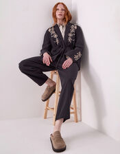 East Esme Embroidered Jacket, Grey (CHARCOAL), large