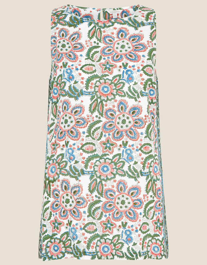 ARTISAN STUDIO Floral Print Tunic, Ivory (IVORY), large