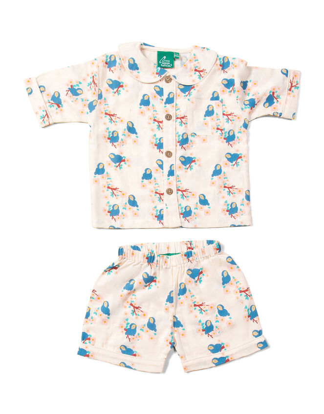 Little Green Radicals Bluebird Pyjamas, White (WHITE), large