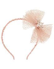 Abby Glitter Bow Headband, , large
