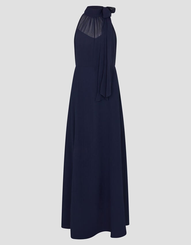 Monika Halter Chiffon Maxi Dress, Blue (NAVY), large
