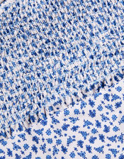 Ditsy Floral Smocked Swimsuit, Ivory (IVORY), large