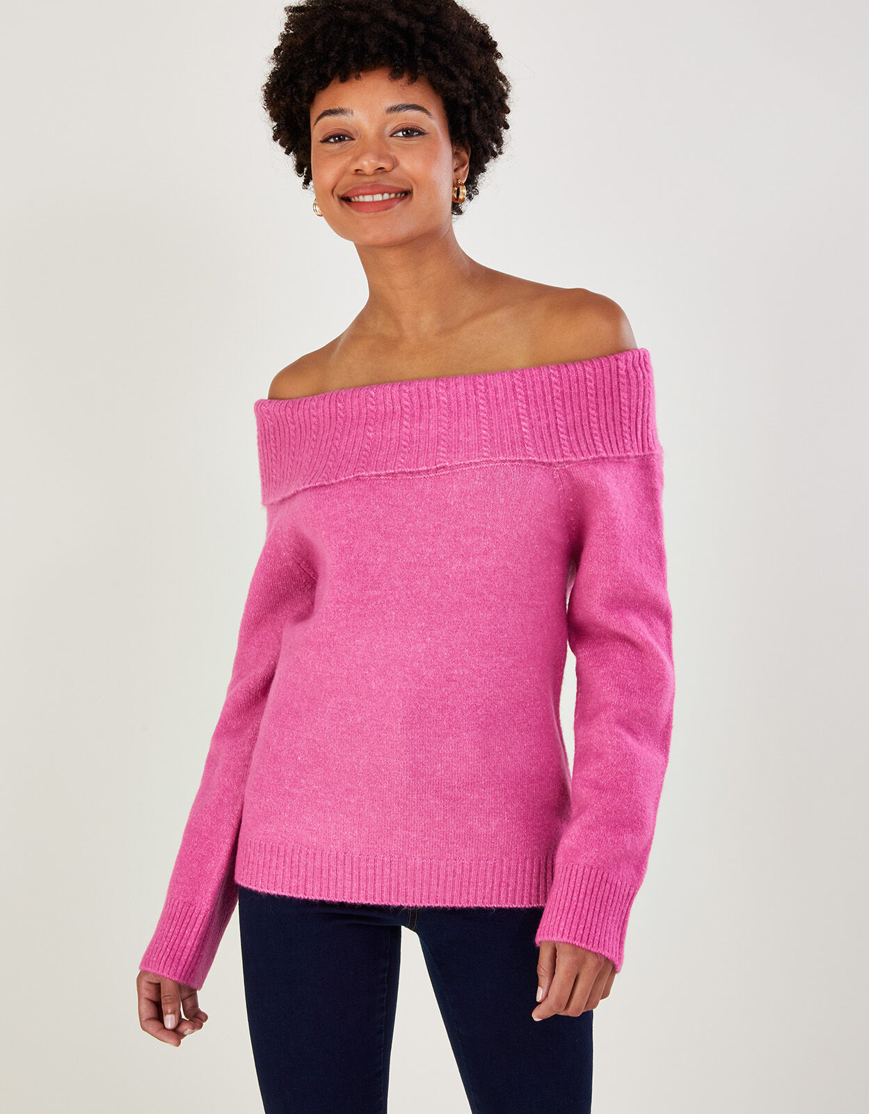 Pink new arrivals bardot jumper