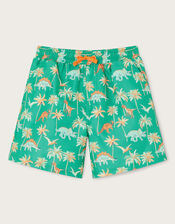 Dinosaur Palm Swim Shorts, Green (GREEN), large