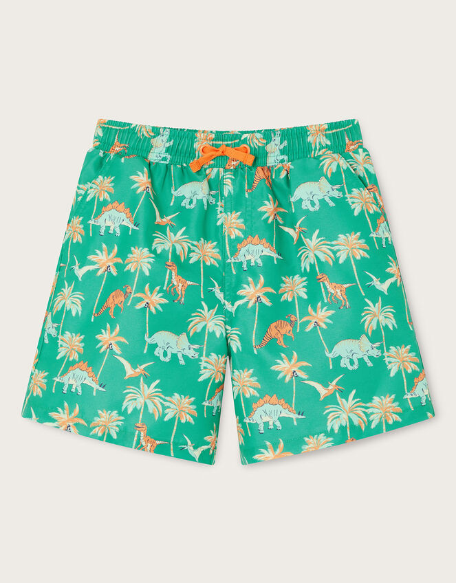 Dinosaur Palm Swim Shorts, Green (GREEN), large