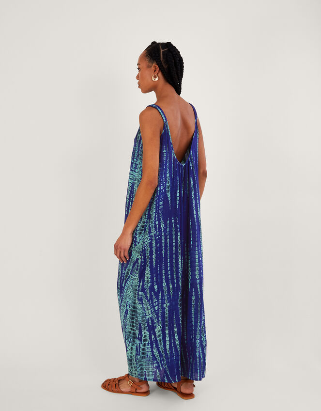 Tie Dye Wide Leg Jumpsuit in LENZING™ ECOVERO™ , Blue (BLUE), large