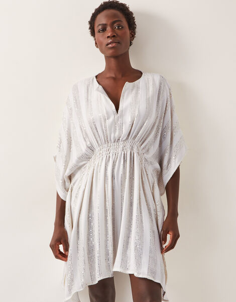 Sana Sequin Embellished Kaftan, Ivory (IVORY), large