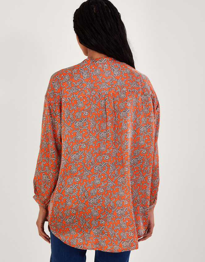 One Hundred Stars Print Darcy Shirt, Orange (ORANGE), large