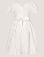 Josie Embellished Puff Sleeve Party Dress, Ivory (IVORY), large