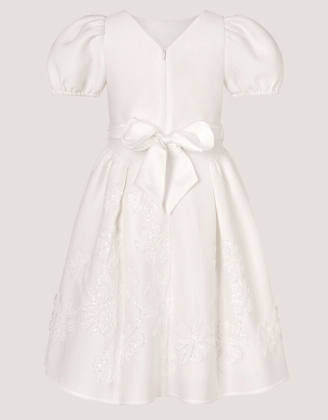 Josie Embellished Puff Sleeve Party Dress, Ivory (IVORY), large