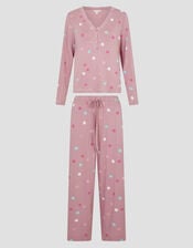 Sabrina Spot Long Pyjamas Set, Pink (BLUSH), large