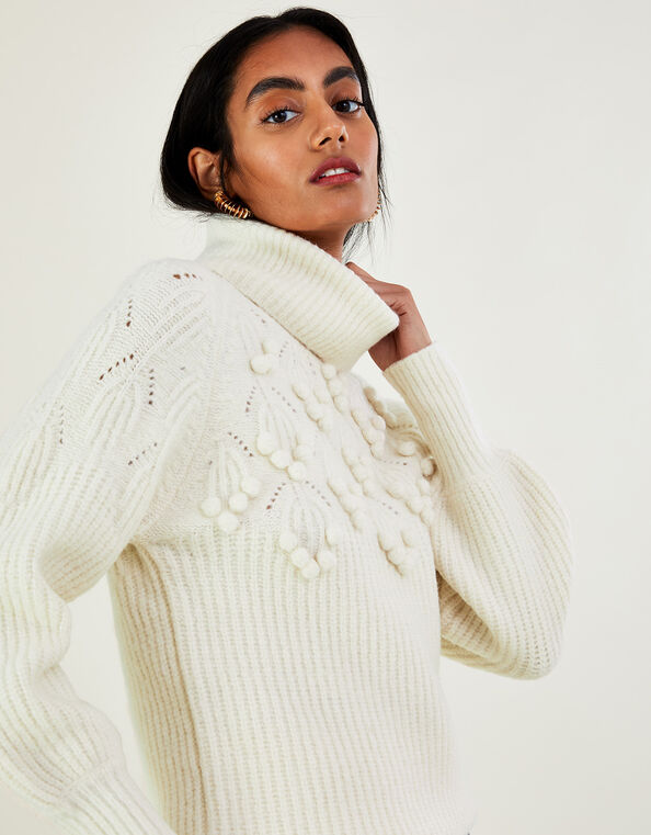 Bobble Longline Sweater , Ivory (IVORY), large