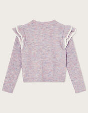 Double Frill Cable Bolero Cardigan, Pink (PINK), large