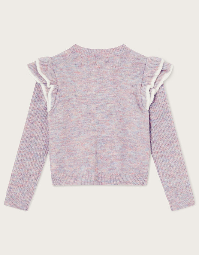 Double Frill Cable Bolero Cardigan, Pink (PINK), large