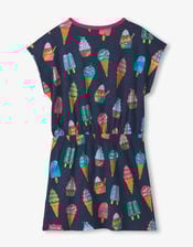 Hatley Ice Cream T-Shirt Dress, Blue (BLUE), large