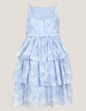 Lily Floral Print Tiered Dress, Blue (BLUE), large