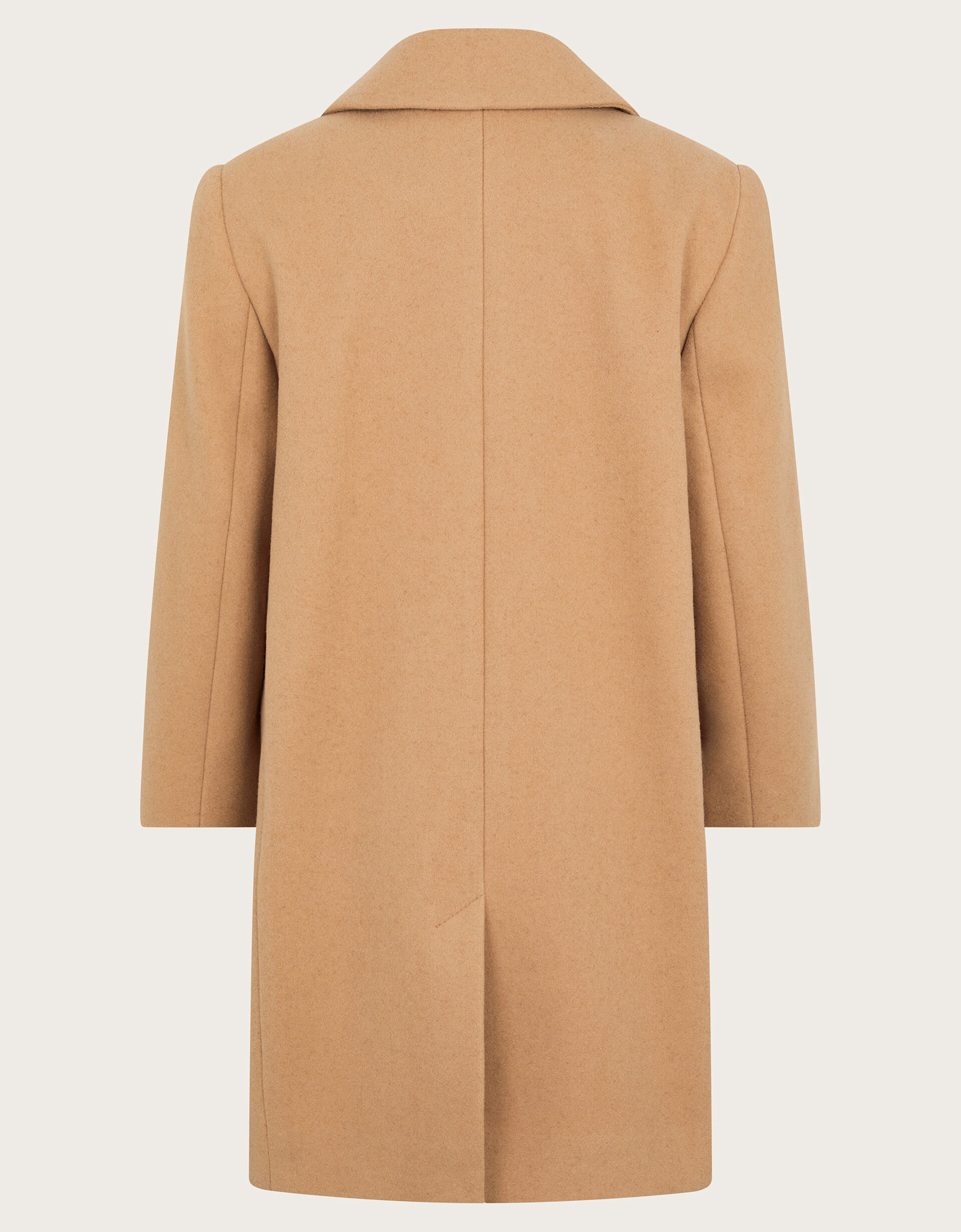 Camel crombie coat deals