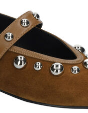 Bibi Lou Carinna Suede Stud Ballet Flats, Tan (TAN), large