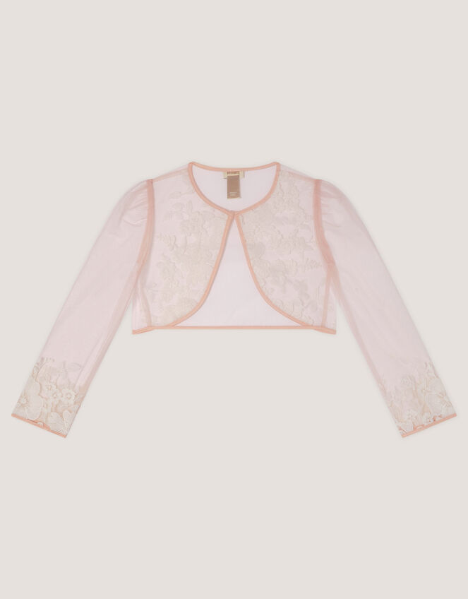 Felicity Embroidered Mesh Cardigan, Pink (PINK), large