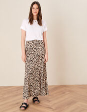 Vikky Animal Print Maxi Skirt, Camel (BEIGE), large