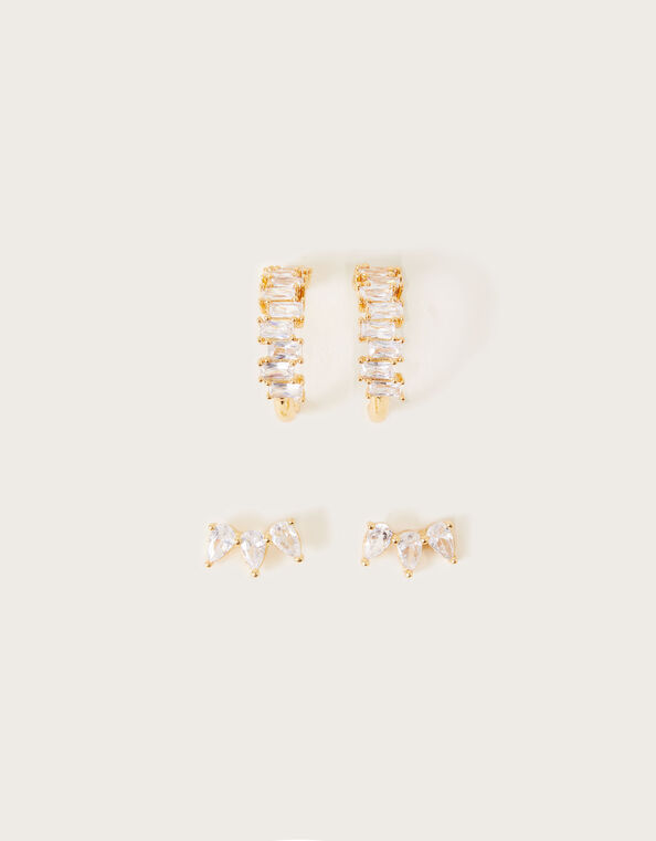 Crystal Hoop and Stud Earring Set of Two, , large