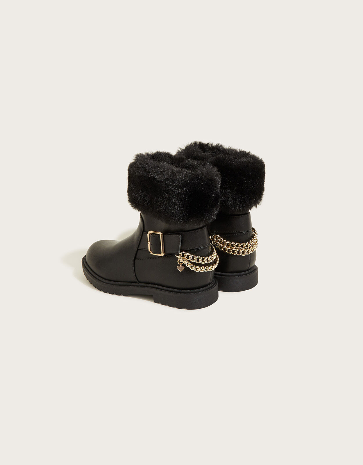 Girls black fur boots cheap
