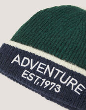 Colourblock Beanie Hat & Gloves Set, Green (GREEN), large