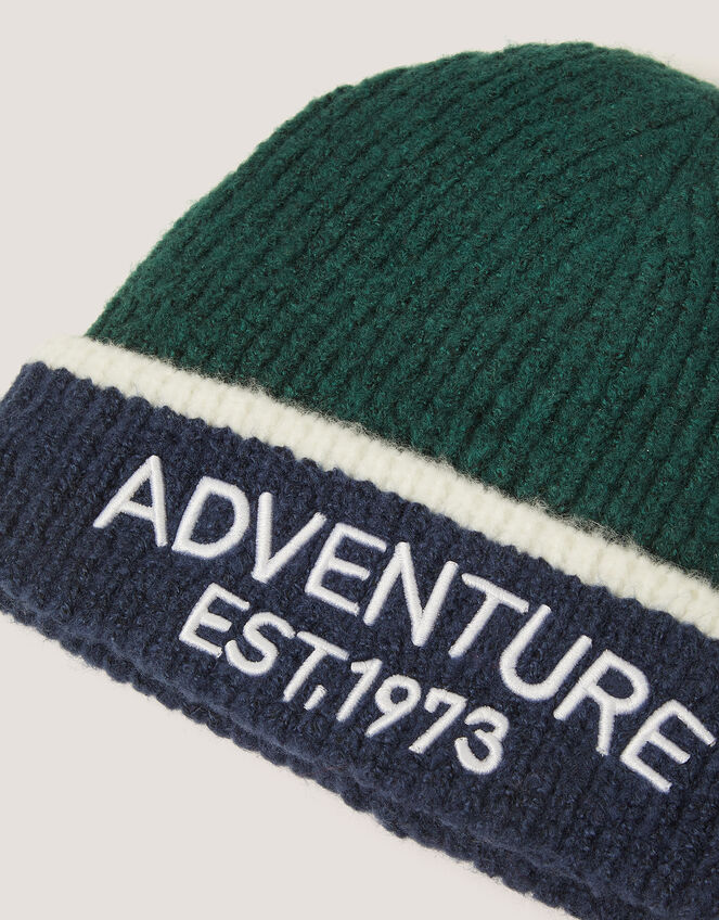 Colourblock Beanie Hat & Gloves Set, Green (GREEN), large