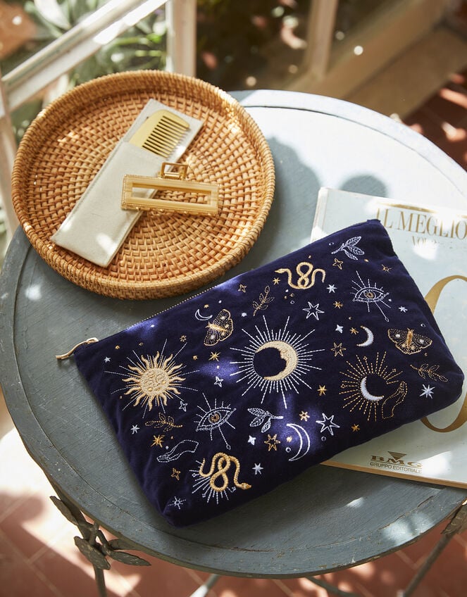 Elizabeth Scarlett Boho Mysticism Velvet Pouch, , large