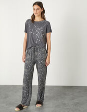 Star Print Jersey Pyjama Set, Grey (CHARCOAL), large