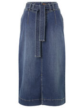 Straight Denim Midi Skirt, Blue (DENIM BLUE), large