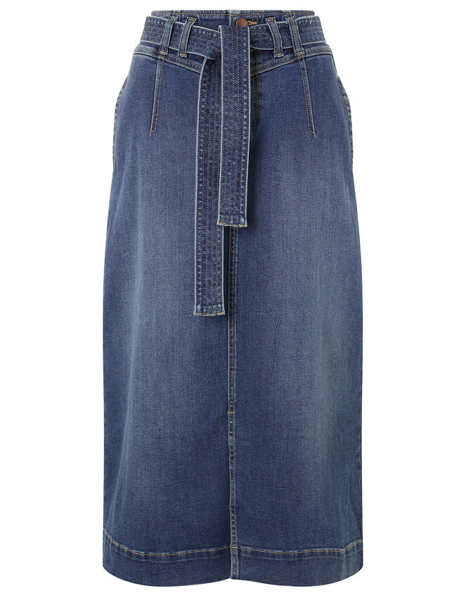 Straight Denim Midi Skirt, Blue (DENIM BLUE), large