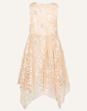 Beatrice All-Over Sequin Dress, Orange (PEACH), large
