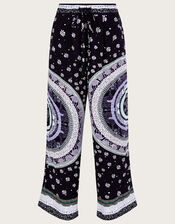 Circle Print Trousers in LENZING™ ECOVERO™, Blue (NAVY), large