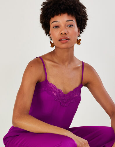 Clara Lace Cami Top with LENZING™ ECOVERO™	, Pink (PINK), large