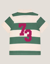 Stripe Short Sleeve Polo Shirt, Green (GREEN), large