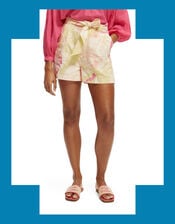 Scotch and Soda Floral Print Casual Shorts, Pink (PINK), large