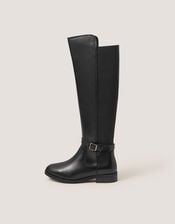 Milly Leather Knee High Boots , Black (BLACK), large