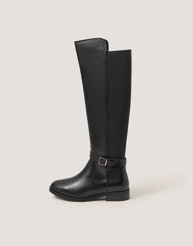 Milly Leather Knee High Boots , Black (BLACK), large