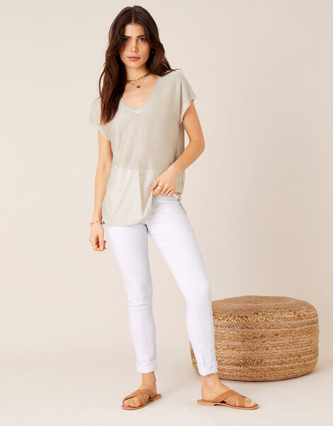 Sari V-Neck Jumper Gold, Gold (GOLD), large